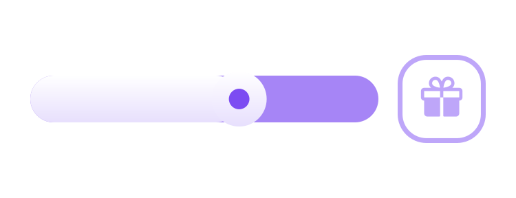 A progress gauge filling toward the next reward